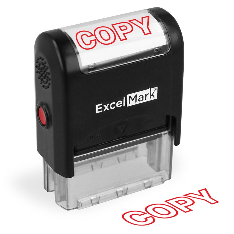 ExcelMark A1539 Copy Self-Inking Stamp - Red Ink - Image 1